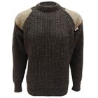 Gamekeeper- Chunky crew neck sweater with Harris Tweed patches